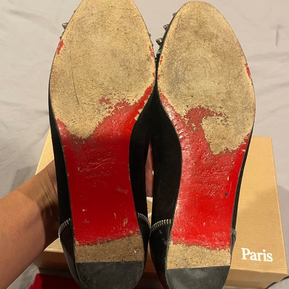 Christian Louboutin Studded Zipper Ballet Flat Size 37.5 - Picture 9 of 10